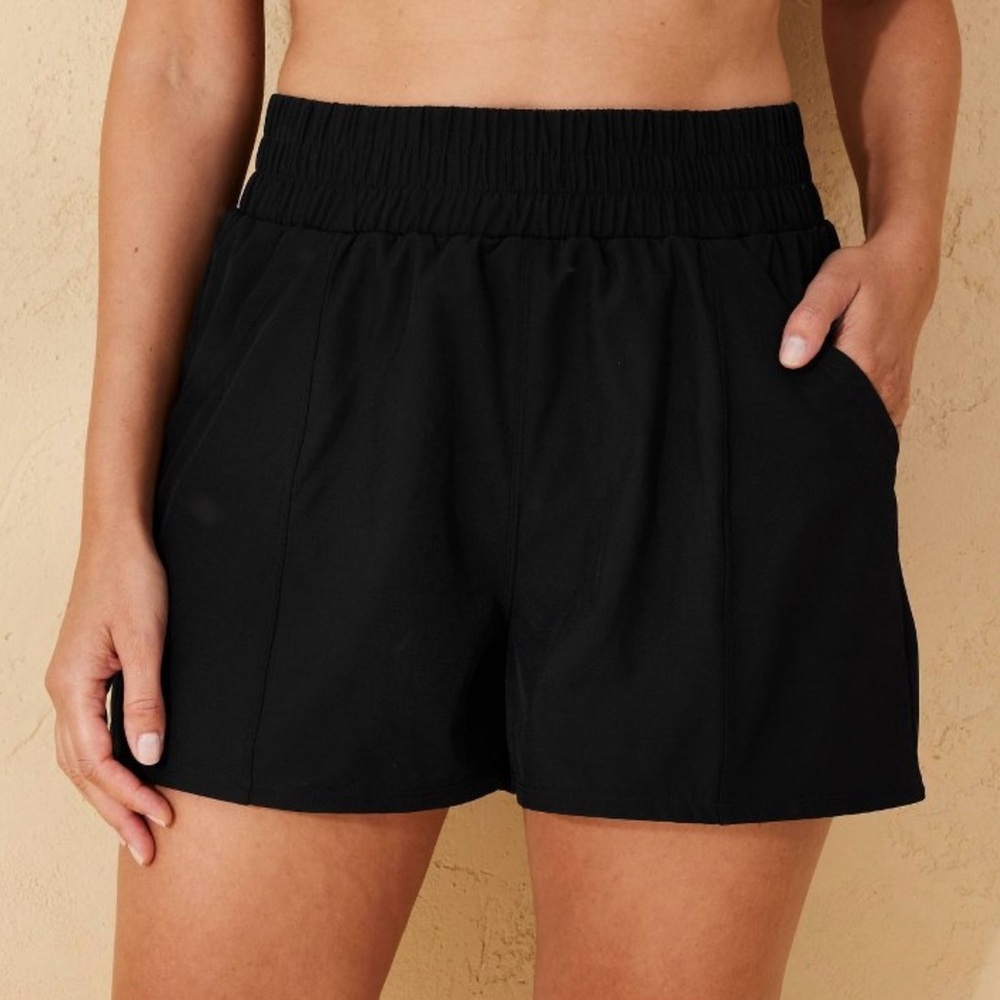 Shade & Shore Swim Black Board Shorts High Waist Pockets Size XL NWT